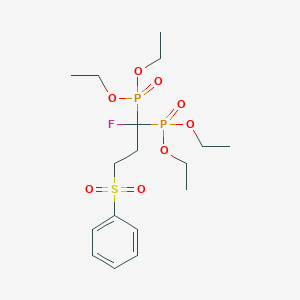 molecular formula C17H29FO8P2S B2766441 Tetraethyl (1-fluoro-3-(phenylsulfonyl)propane-1,1-diyl)bis(phosphonate) CAS No. 1309929-21-2