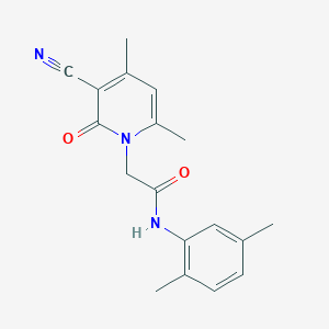 molecular formula C18H19N3O2 B2766445 2-(3-cyano-4,6-dimethyl-2-oxopyridin-1(2H)-yl)-N-(2,5-dimethylphenyl)acetamide CAS No. 932528-35-3