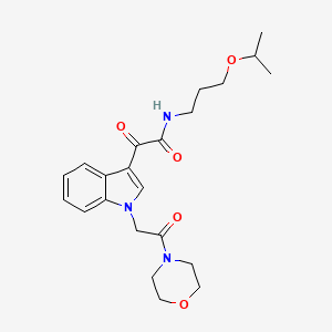 molecular formula C22H29N3O5 B2766452 N-(3-isopropoxypropyl)-2-(1-(2-morpholino-2-oxoethyl)-1H-indol-3-yl)-2-oxoacetamide CAS No. 872855-50-0