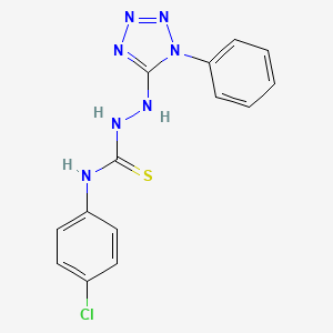 molecular formula C14H12ClN7S B2766456 N-(4-chlorophenyl)-2-(1-phenyl-1H-tetrazol-5-yl)hydrazinecarbothioamide CAS No. 946309-73-5