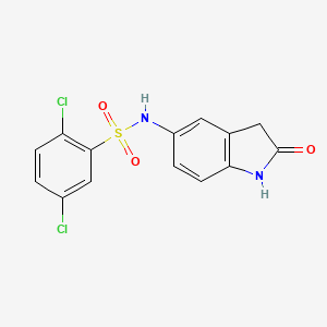 molecular formula C14H10Cl2N2O3S B2766458 2,5-二氯-N-(2-氧代吲哚-5-基)苯磺酰胺 CAS No. 921812-01-3