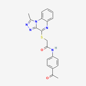 molecular formula C20H17N5O2S B2766461 N-(4-ACETYLPHENYL)-2-({1-METHYL-[1,2,4]TRIAZOLO[4,3-A]QUINOXALIN-4-YL}SULFANYL)ACETAMIDE CAS No. 1358222-91-9