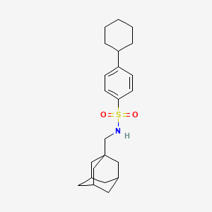 molecular formula C23H33NO2S B2766463 Benzenesulfonamide, N-(adamantan-1-yl)methyl-4-cyclohexyl- CAS No. 681852-26-6