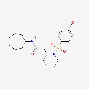 molecular formula C21H32N2O4S B2766477 N-cycloheptyl-2-(1-((4-methoxyphenyl)sulfonyl)piperidin-2-yl)acetamide CAS No. 941956-25-8