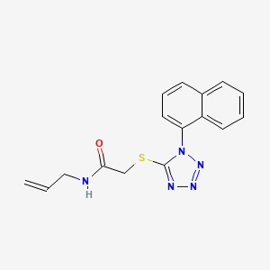 molecular formula C16H15N5OS B2766482 2-{[1-(naphthalen-1-yl)-1H-tetrazol-5-yl]sulfanyl}-N-(prop-2-en-1-yl)acetamide CAS No. 878702-45-5