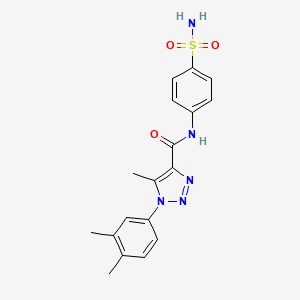 molecular formula C18H19N5O3S B2766485 1-(3,4-二甲基苯基)-5-甲基-N-(4-磺酰氨基苯基)-1H-1,2,3-三唑-4-甲酰胺 CAS No. 923690-24-8