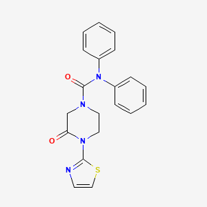 molecular formula C20H18N4O2S B2766486 3-oxo-N,N-diphenyl-4-(1,3-thiazol-2-yl)piperazine-1-carboxamide CAS No. 2309347-80-4