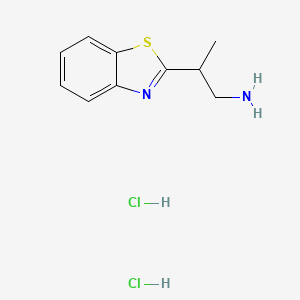 molecular formula C10H14Cl2N2S B2766488 2-(1,3-Benzothiazol-2-yl)propan-1-amine dihydrochloride CAS No. 1384430-37-8