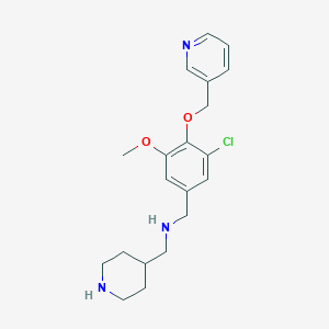 molecular formula C20H26ClN3O2 B276649 N-[3-chloro-5-methoxy-4-(3-pyridinylmethoxy)benzyl]-N-(4-piperidinylmethyl)amine 