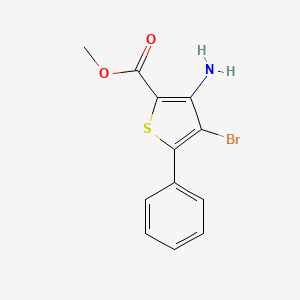 molecular formula C12H10BrNO2S B2766491 Methyl 3-amino-4-bromo-5-phenylthiophene-2-carboxylate CAS No. 1000409-69-7