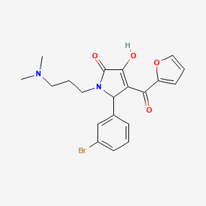 molecular formula C20H21BrN2O4 B2766493 5-(3-bromophenyl)-1-(3-(dimethylamino)propyl)-4-(furan-2-carbonyl)-3-hydroxy-1H-pyrrol-2(5H)-one CAS No. 381197-37-1