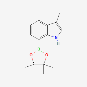 molecular formula C15H20BNO2 B2766499 3-methyl-7-(4,4,5,5-tetramethyl-1,3,2-dioxaborolan-2-yl)-1H-indole CAS No. 1181825-29-5