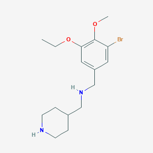 molecular formula C16H25BrN2O2 B276650 N-(3-bromo-5-ethoxy-4-methoxybenzyl)-N-(4-piperidylmethyl)amine 