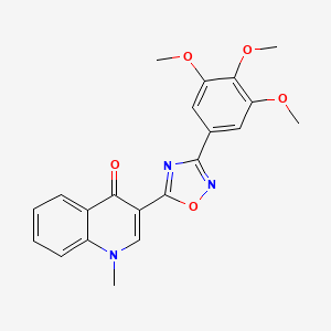 molecular formula C21H19N3O5 B2766517 1-甲基-3-(3-(3,4,5-三甲氧基苯基)-1,2,4-噁二唑-5-基)喹啉-4(1H)-酮 CAS No. 1081114-83-1