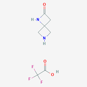molecular formula C7H9F3N2O3 B2766532 1,6-Diazaspiro[3.3]heptan-2-one tfa CAS No. 2470436-78-1