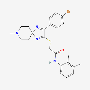 molecular formula C24H27BrN4OS B2766538 2-((3-(4-bromophenyl)-8-methyl-1,4,8-triazaspiro[4.5]deca-1,3-dien-2-yl)thio)-N-(2,3-dimethylphenyl)acetamide CAS No. 1190015-21-4