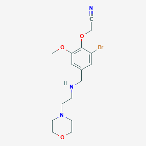 molecular formula C16H22BrN3O3 B276655 [2-Bromo-6-methoxy-4-({[2-(4-morpholinyl)ethyl]amino}methyl)phenoxy]acetonitrile 