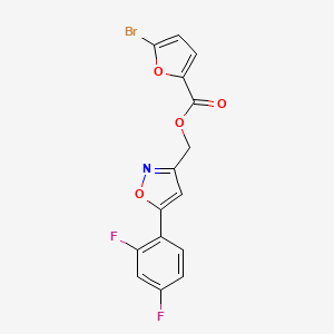 molecular formula C15H8BrF2NO4 B2766551 (5-(2,4-Difluorophenyl)isoxazol-3-yl)methyl 5-bromofuran-2-carboxylate CAS No. 1021122-09-7