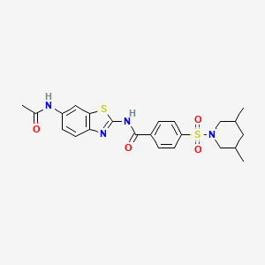 N-(6-acetamidobenzo[d]thiazol-2-yl)-4-((3,5-dimethylpiperidin-1-yl)sulfonyl)benzamide