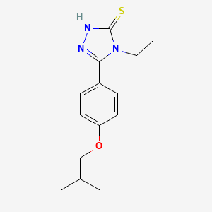 molecular formula C14H19N3OS B2766559 4-ethyl-5-(4-isobutoxyphenyl)-4H-1,2,4-triazole-3-thiol CAS No. 725244-84-8