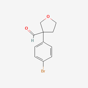 molecular formula C11H11BrO2 B2766565 3-(4-溴苯基)氧茂喃-3-甲醛 CAS No. 2253641-15-3