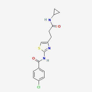 4-chloro-N-(4-(3-(cyclopropylamino)-3-oxopropyl)thiazol-2-yl)benzamide