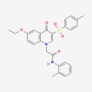 molecular formula C27H26N2O5S B2766591 2-(6-乙氧基-4-氧代-3-对甲苯磺酰喹啉-1(4H)-基)-N-(邻甲苯基)乙酰胺 CAS No. 902585-42-6