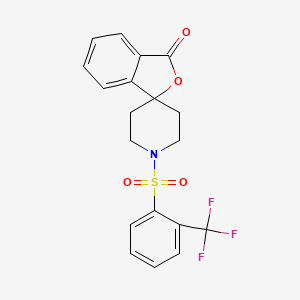 molecular formula C19H16F3NO4S B2766593 1'-((2-(三氟甲基)苯基)磺酰)-3H-螺[异苯并呋喃-1,4'-哌啶]-3-酮 CAS No. 1797319-18-6
