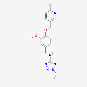 molecular formula C17H19ClN6O2 B276660 N-{4-[(6-chloropyridin-3-yl)methoxy]-3-methoxybenzyl}-2-ethyl-2H-tetrazol-5-amine 