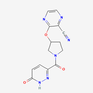3-((1-(6-Oxo-1,6-dihydropyridazine-3-carbonyl)pyrrolidin-3-yl)oxy)pyrazine-2-carbonitrile