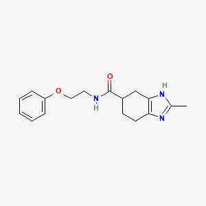 molecular formula C17H21N3O2 B2766626 2-methyl-N-(2-phenoxyethyl)-4,5,6,7-tetrahydro-1H-benzo[d]imidazole-5-carboxamide CAS No. 2034253-97-7