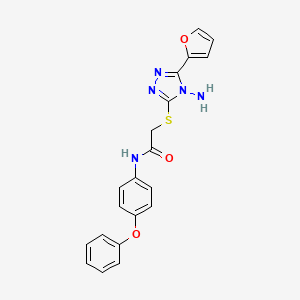 molecular formula C20H17N5O3S B2766652 2-((4-amino-5-(furan-2-yl)-4H-1,2,4-triazol-3-yl)thio)-N-(4-phenoxyphenyl)acetamide CAS No. 573943-96-1