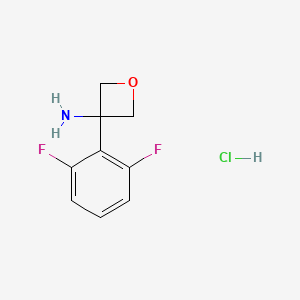molecular formula C9H10ClF2NO B2766658 3-(2,6-Difluorophenyl)oxetan-3-amine hydrochloride CAS No. 2126162-03-4