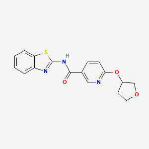 molecular formula C17H15N3O3S B2766659 N-(benzo[d]thiazol-2-yl)-6-((tetrahydrofuran-3-yl)oxy)nicotinamide CAS No. 2034491-08-0