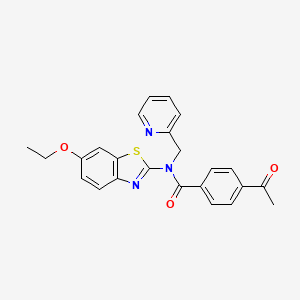 4-acetyl-N-(6-ethoxybenzo[d]thiazol-2-yl)-N-(pyridin-2-ylmethyl)benzamide
