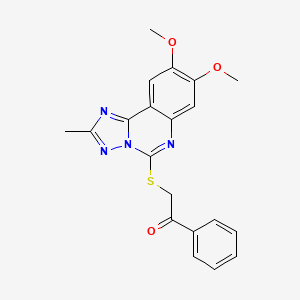 2-((8,9-Dimethoxy-2-methyl-[1,2,4]triazolo[1,5-c]quinazolin-5-yl)thio)-1-phenylethanone