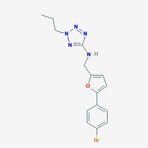N-{[5-(4-bromophenyl)furan-2-yl]methyl}-2-propyl-2H-tetrazol-5-amine