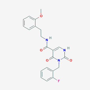 molecular formula C21H20FN3O4 B2766676 3-(2-fluorobenzyl)-N-(2-methoxyphenethyl)-2,4-dioxo-1,2,3,4-tetrahydropyrimidine-5-carboxamide CAS No. 1396786-61-0