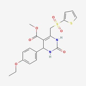 molecular formula C19H20N2O6S2 B2766678 Methyl 4-(4-ethoxyphenyl)-2-oxo-6-[(2-thienylsulfonyl)methyl]-1,2,3,4-tetrahydropyrimidine-5-carboxylate CAS No. 899972-07-7