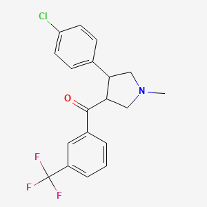 molecular formula C19H17ClF3NO B2766684 [4-(4-chlorophenyl)-1-methyltetrahydro-1H-pyrrol-3-yl][3-(trifluoromethyl)phenyl]methanone CAS No. 343374-74-3