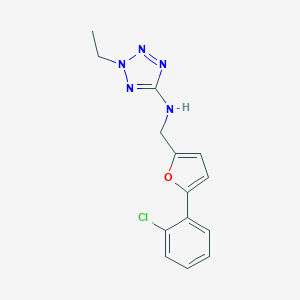 molecular formula C14H14ClN5O B276669 N-{[5-(2-CHLOROPHENYL)FURAN-2-YL]METHYL}-2-ETHYL-2H-1,2,3,4-TETRAZOL-5-AMINE 