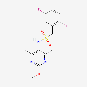 molecular formula C14H15F2N3O3S B2766692 1-(2,5-difluorophenyl)-N-(2-methoxy-4,6-dimethylpyrimidin-5-yl)methanesulfonamide CAS No. 2194848-69-4