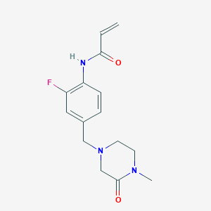 molecular formula C15H18FN3O2 B2766694 N-[2-Fluoro-4-[(4-methyl-3-oxopiperazin-1-yl)methyl]phenyl]prop-2-enamide CAS No. 2305466-99-1