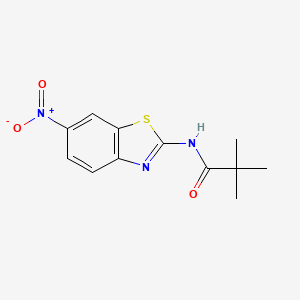 molecular formula C12H13N3O3S B2766696 2,2-dimethyl-N-(6-nitro-1,3-benzothiazol-2-yl)propanamide CAS No. 303225-72-1