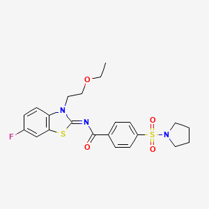 molecular formula C22H24FN3O4S2 B2766711 (Z)-N-(3-(2-ethoxyethyl)-6-fluorobenzo[d]thiazol-2(3H)-ylidene)-4-(pyrrolidin-1-ylsulfonyl)benzamide CAS No. 865162-97-6