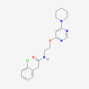 molecular formula C19H23ClN4O2 B2766712 2-(2-chlorophenyl)-N-(2-((6-(piperidin-1-yl)pyrimidin-4-yl)oxy)ethyl)acetamide CAS No. 1171085-99-6