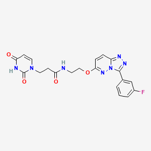 3-(2,4-dioxo-3,4-dihydropyrimidin-1(2H)-yl)-N-(2-((3-(3-fluorophenyl)-[1,2,4]triazolo[4,3-b]pyridazin-6-yl)oxy)ethyl)propanamide