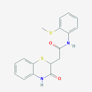 molecular formula C17H16N2O2S2 B2766719 N-[2-(methylsulfanyl)phenyl]-2-(3-oxo-3,4-dihydro-2H-1,4-benzothiazin-2-yl)acetamide CAS No. 303033-68-3
