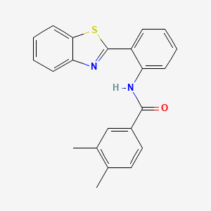 molecular formula C22H18N2OS B2766721 N-[2-(1,3-苯并噻嗪-2-基)苯基]-3,4-二甲基苯甲酰胺 CAS No. 477569-74-7