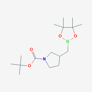 molecular formula C16H30BNO4 B2766737 Tert-butyl 3-((4,4,5,5-tetramethyl-1,3,2-dioxaborolan-2-yl)methyl)pyrrolidine-1-carboxylate CAS No. 2365173-86-8